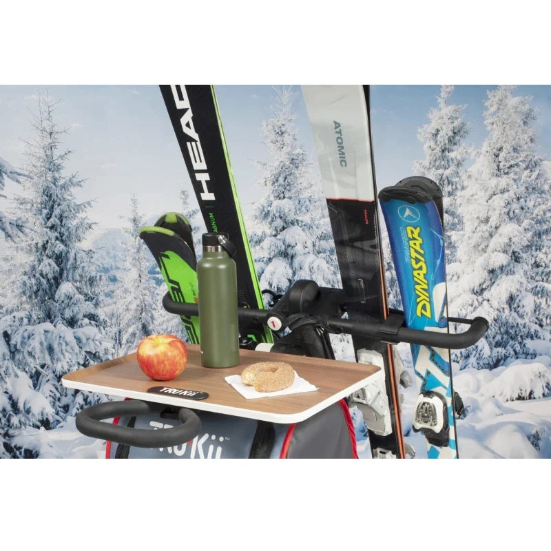 tray for snacks on ski backpack